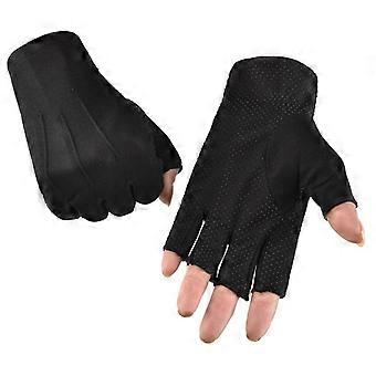 Men's Driving Gloves Summer Non-slip Half Finger Gloves Cotton Sweat Absorption Breathable Sun Protection Gloves Anti-UV Mitten Cycling Gloves Bike Mo