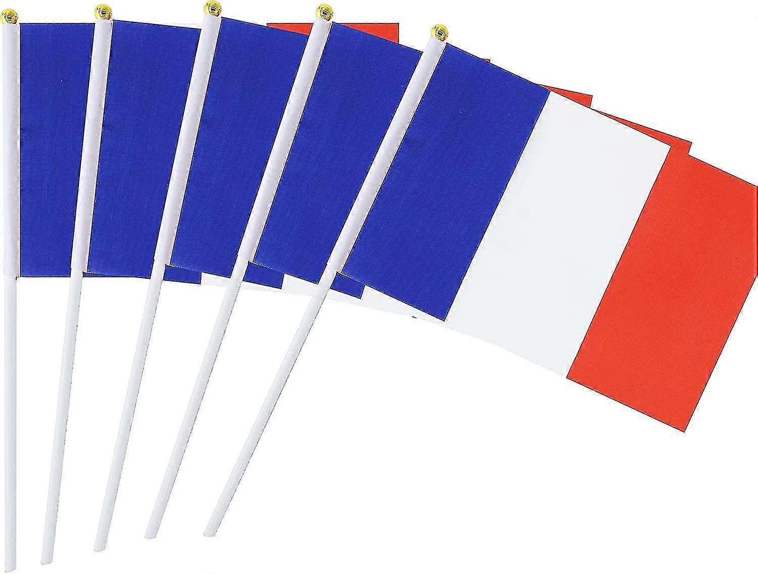 25 Pack Hand Held Small Mini Flag Français