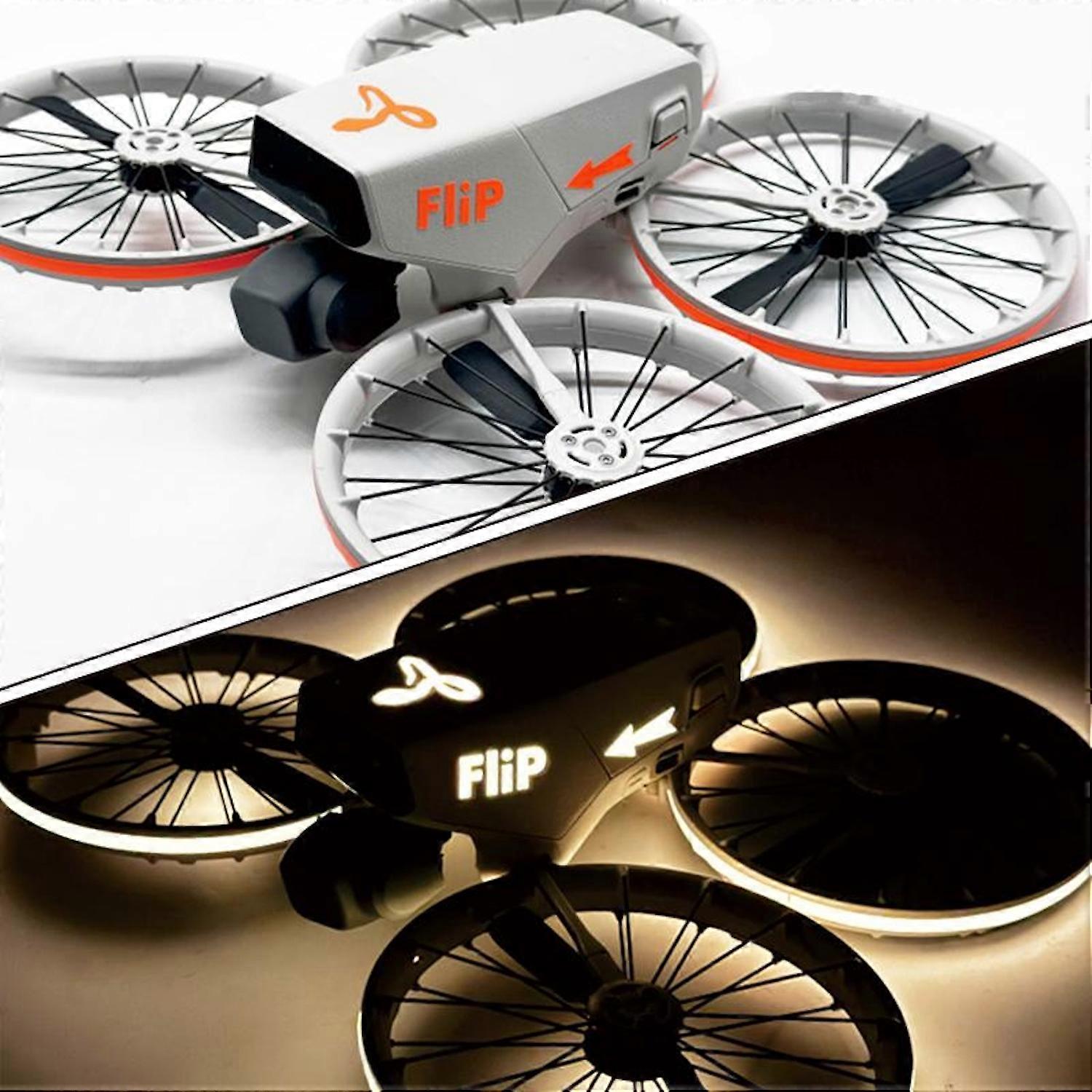 For DJI Flip CQT Luminous Light-Up Stickers, Glowing Drone Stickers, Orange