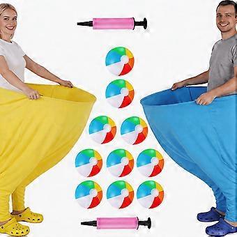 Granny Pants Yard Game Set, 2 PCS Granny Pants Family Party Outdoor Game with 10 Bouncy Balls & 2 Pumps