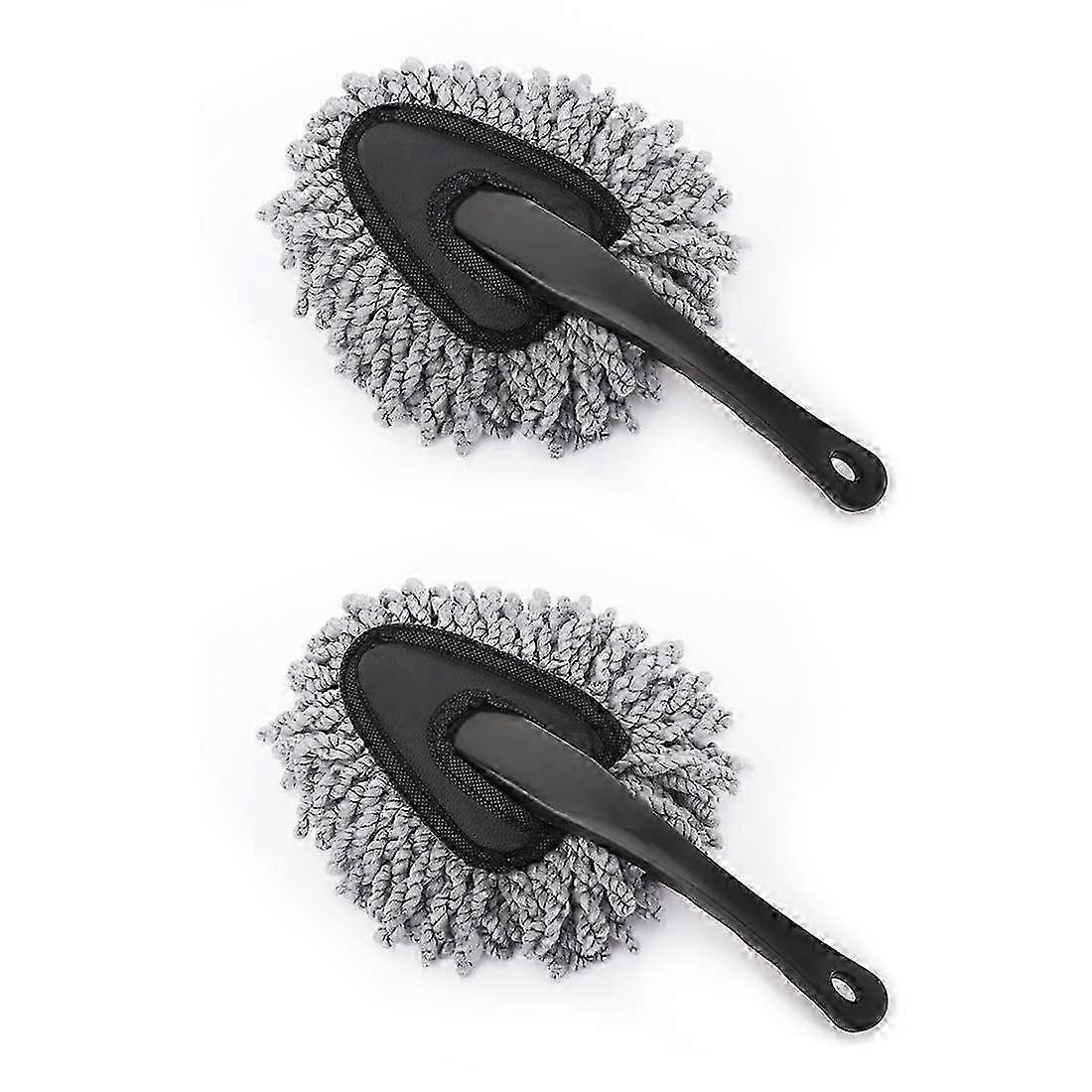 Car Duster, 2 Pack Super Soft Microfiber Car Dashboard Brush - Gray