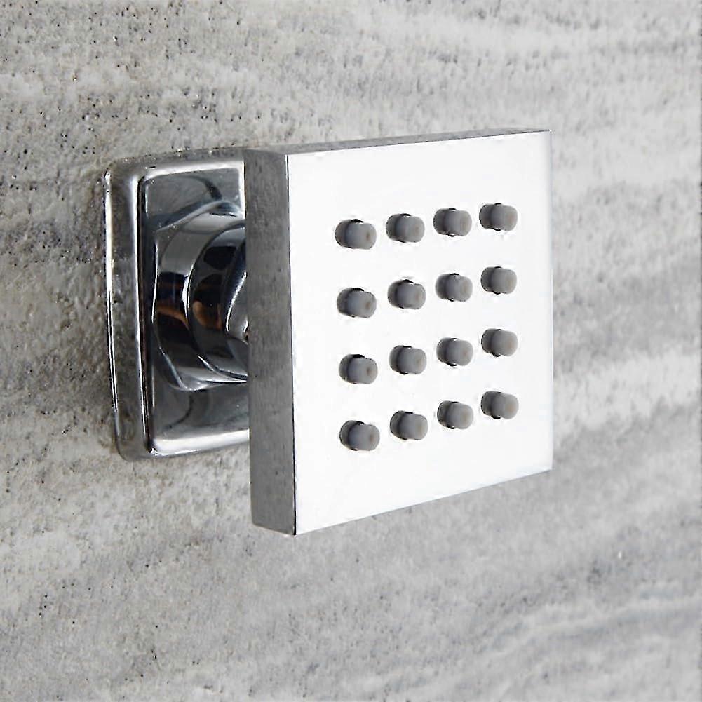 Shower Body Spray Jets, Adjustable Square Solid Brass, Chrome Spa Side Shower Set (G1/2)