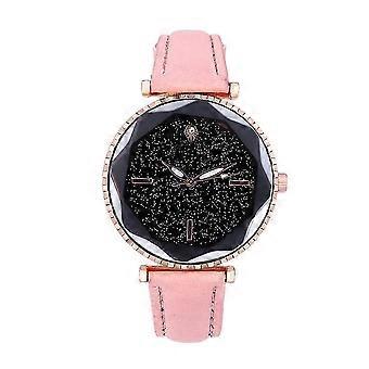 Unisex Quarzuhr Rundes Zifferblatt Elegante Casual Armbanduhr Rosa