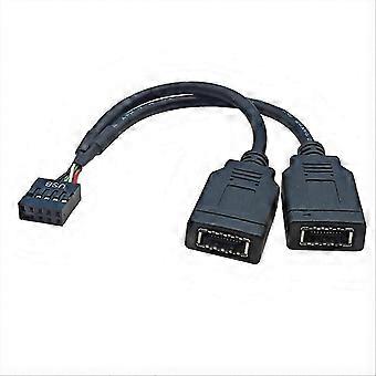 USB 9PIN to Double TYPE-E KEY-A Adapter Cable USB Front Panel Adapter Cable USB 9PIN to 2-Port Type-