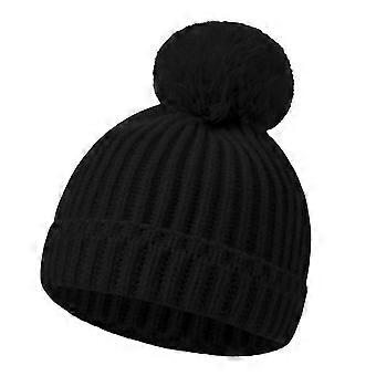 Warme, gestrickte Babymütze, weich und bequem, Unisex, multifunktional, für Babys von 0-1 Jahr, Schwarz