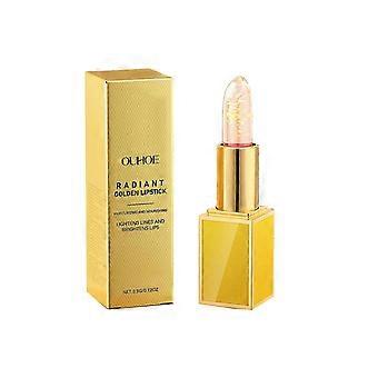 OUHOE Gold Leaf Moisturizing Lipstick Moisturizing And Lustrous Lip Gloss Gently Nourishes The Lip Skin And Provides Moisturizing Care For The Lips SZ
