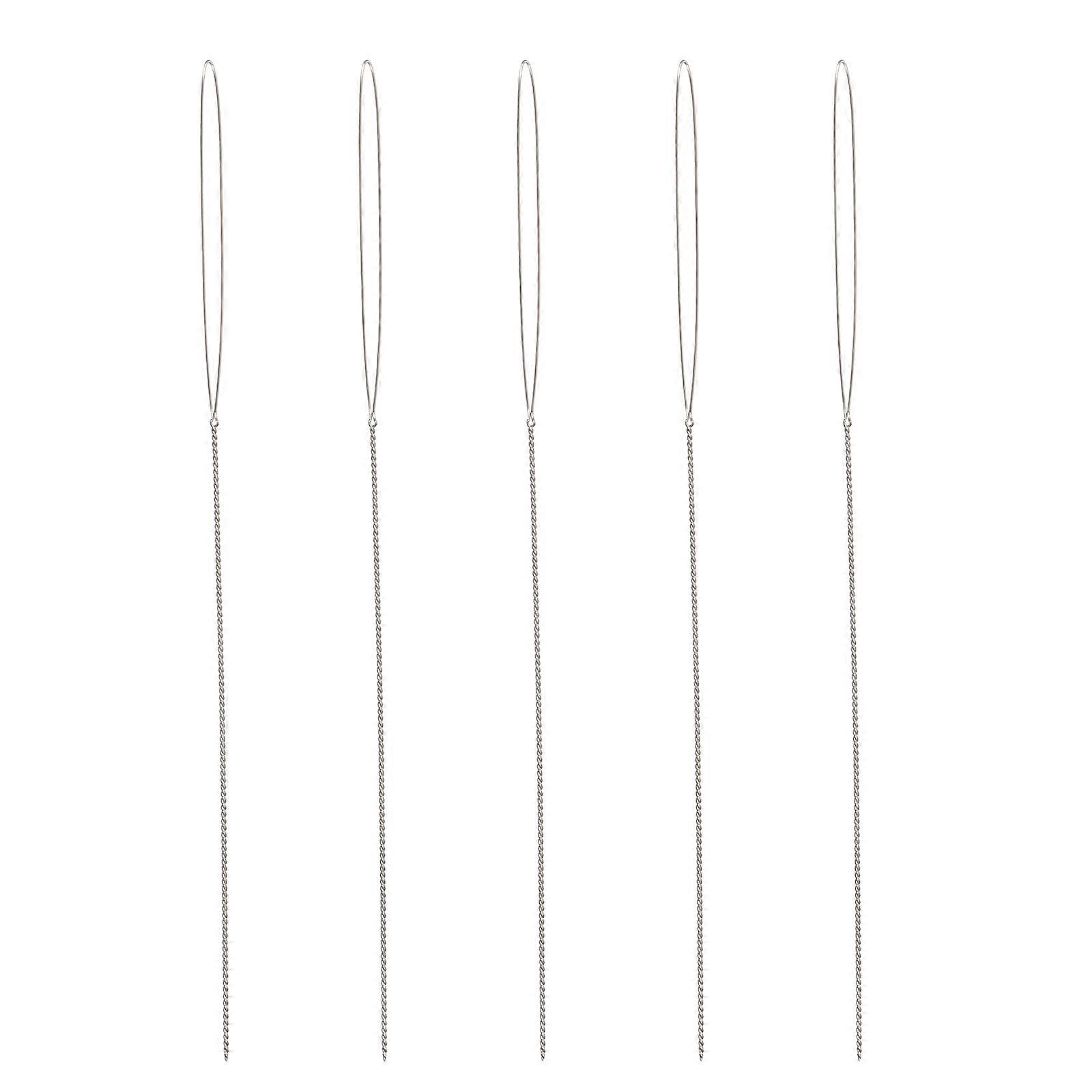 Silver Iron Wire Beading Needles for Stitching Use 5Pcs Set