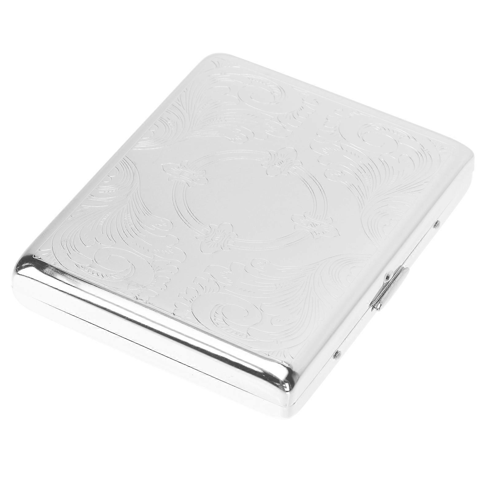 Portable Case Silver Stainless Steel Automatic Opening 2Pcs