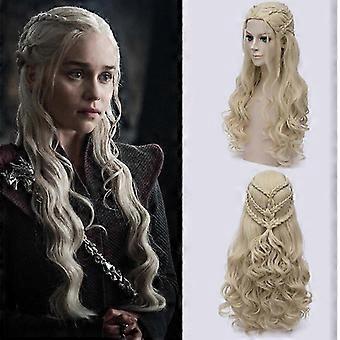 Game of Thrones Daenerys Targaryen Cosplay-peruukki Pitkät Laineikkaat Synteettiset Hiukset Äiti Lohikäärme Peruukki Naisille Halloween-juhla-asu
