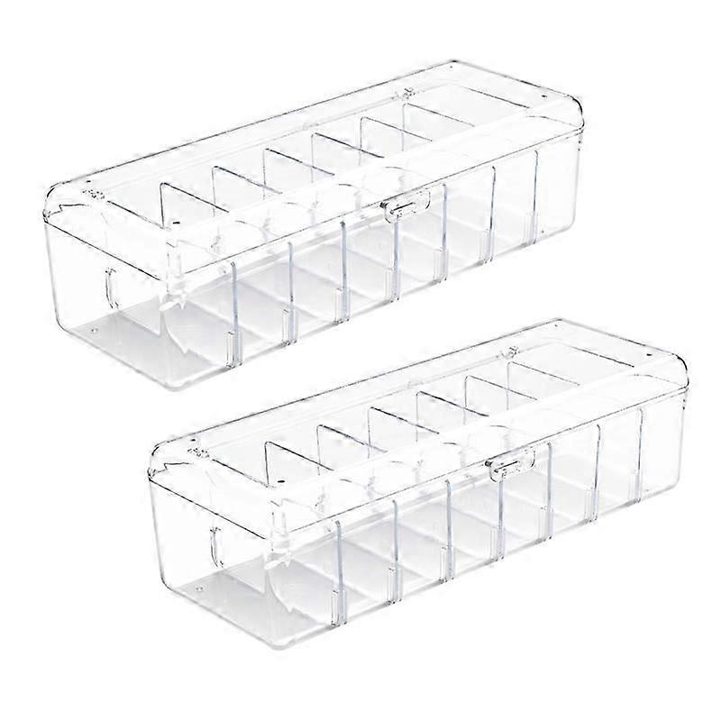 2Pcs Trading Card Storage Box, Card Storage Box Plastic