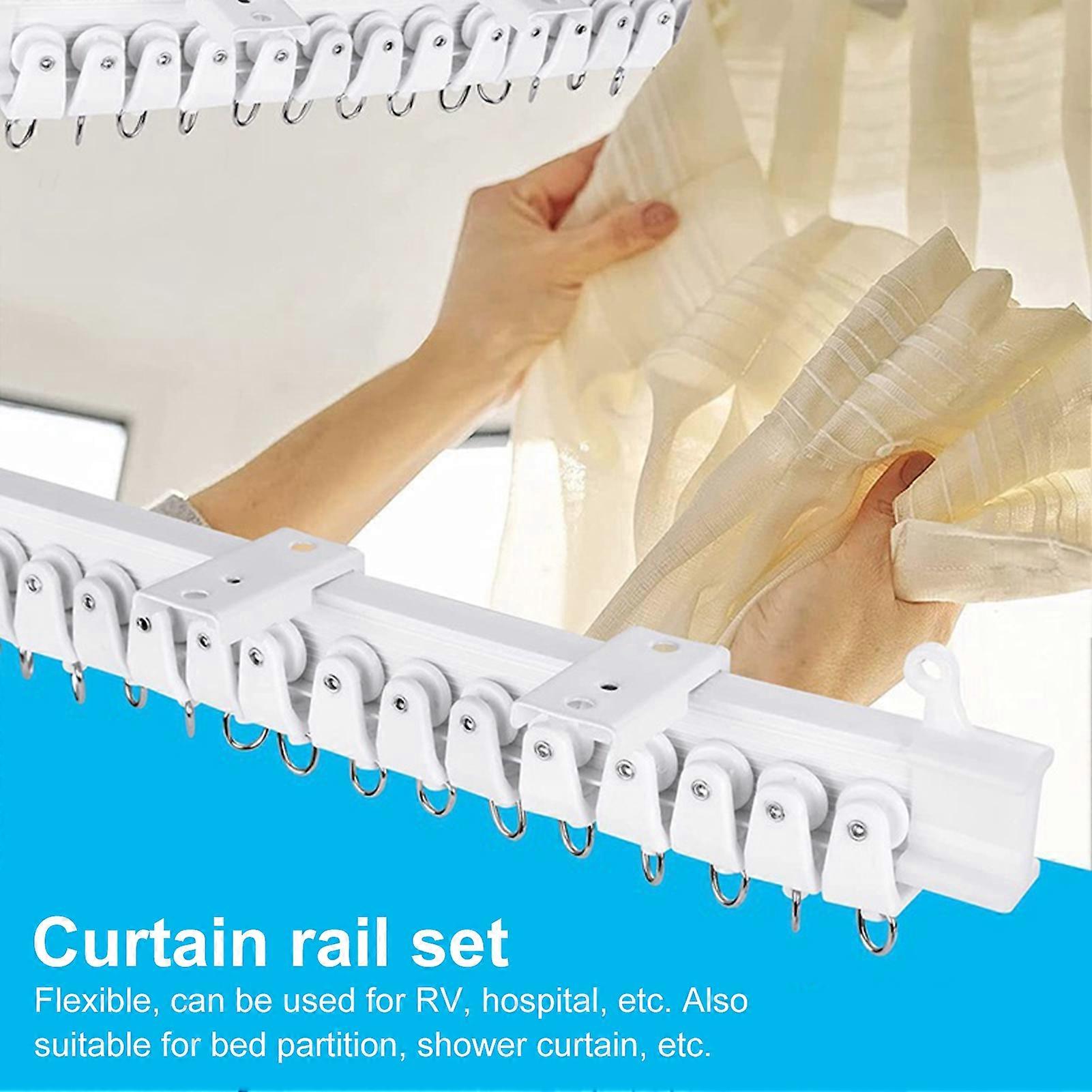 Curtain Track Accessories Set, Bendable Smooth Sliding Ceiling Rail