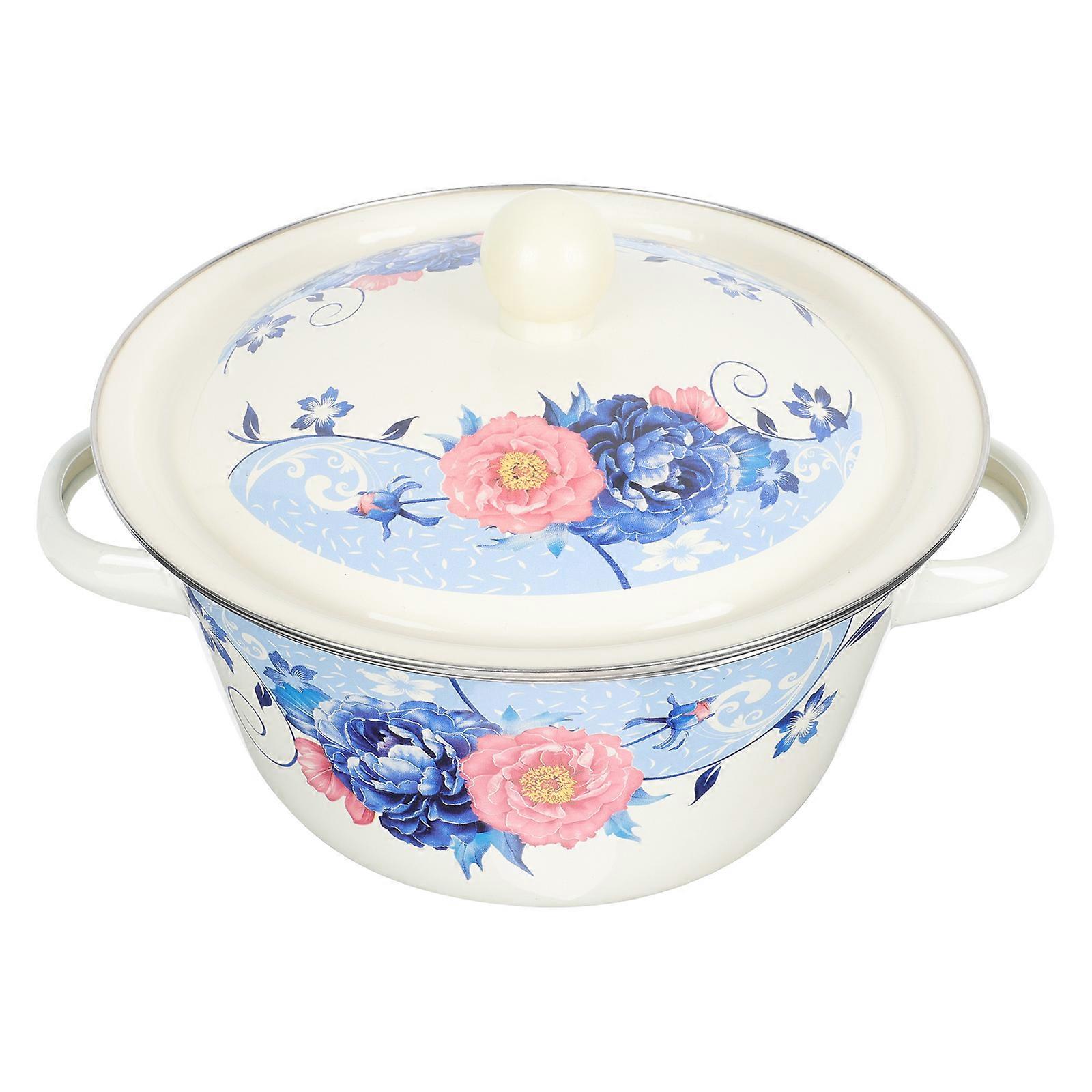 Kitchen Storage Container Enamels Basin for Storage 1Pcs Double Handle