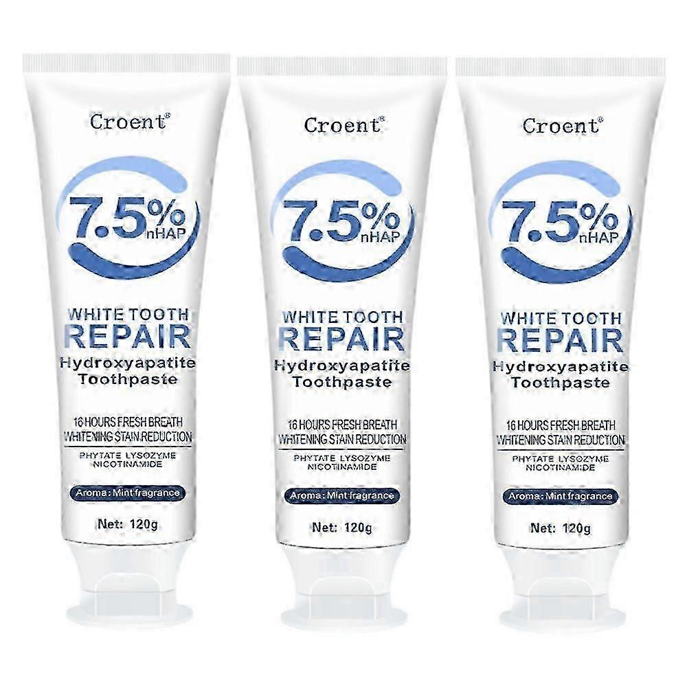 3PCS Hydroxyapatite Toothpaste, Enamel Protection, Fluoride-Free For Sensitive Teeth