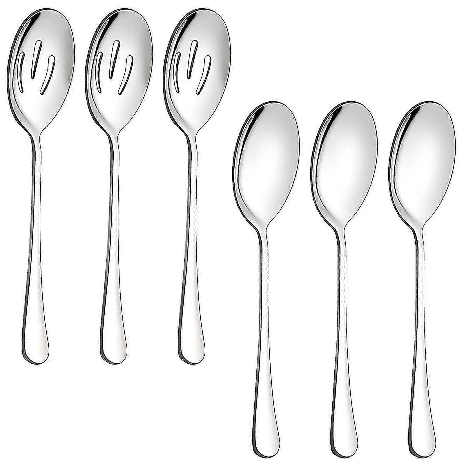 6PCS Stainless Steel Serving Spoons Set