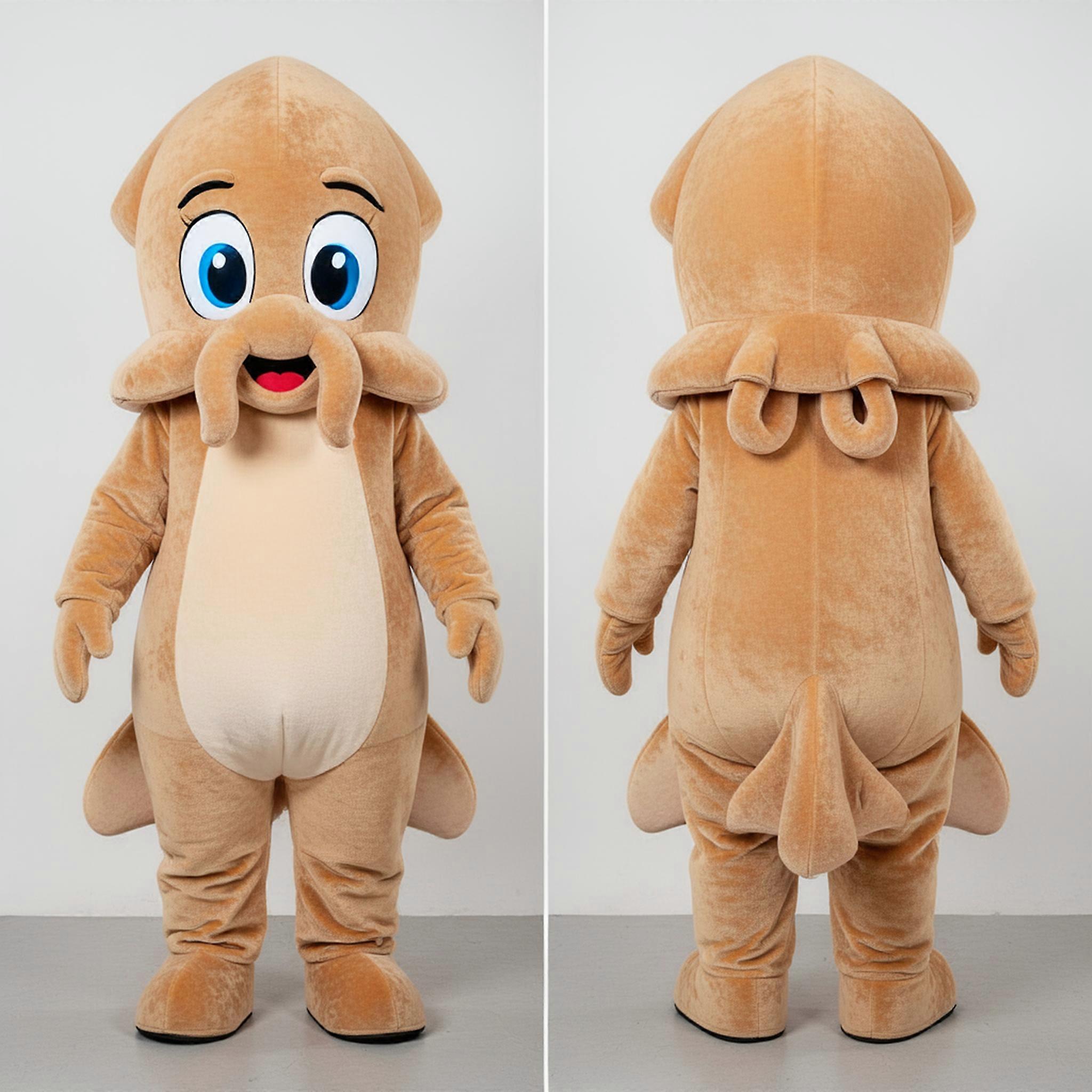 MASTICOT Tan Cartoon Squid Mascot