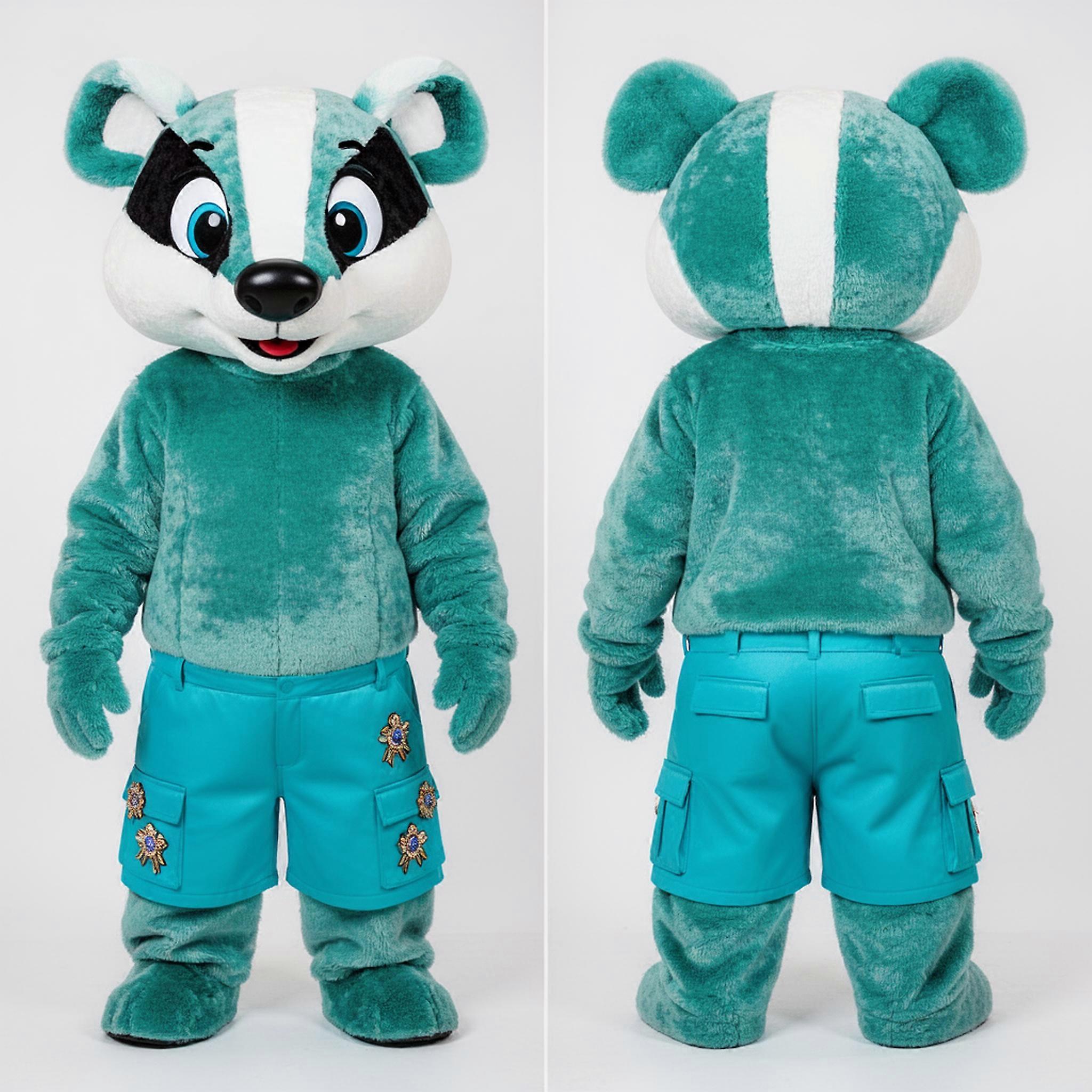 MASTICOT Turquoise Velvety Badger Mascot