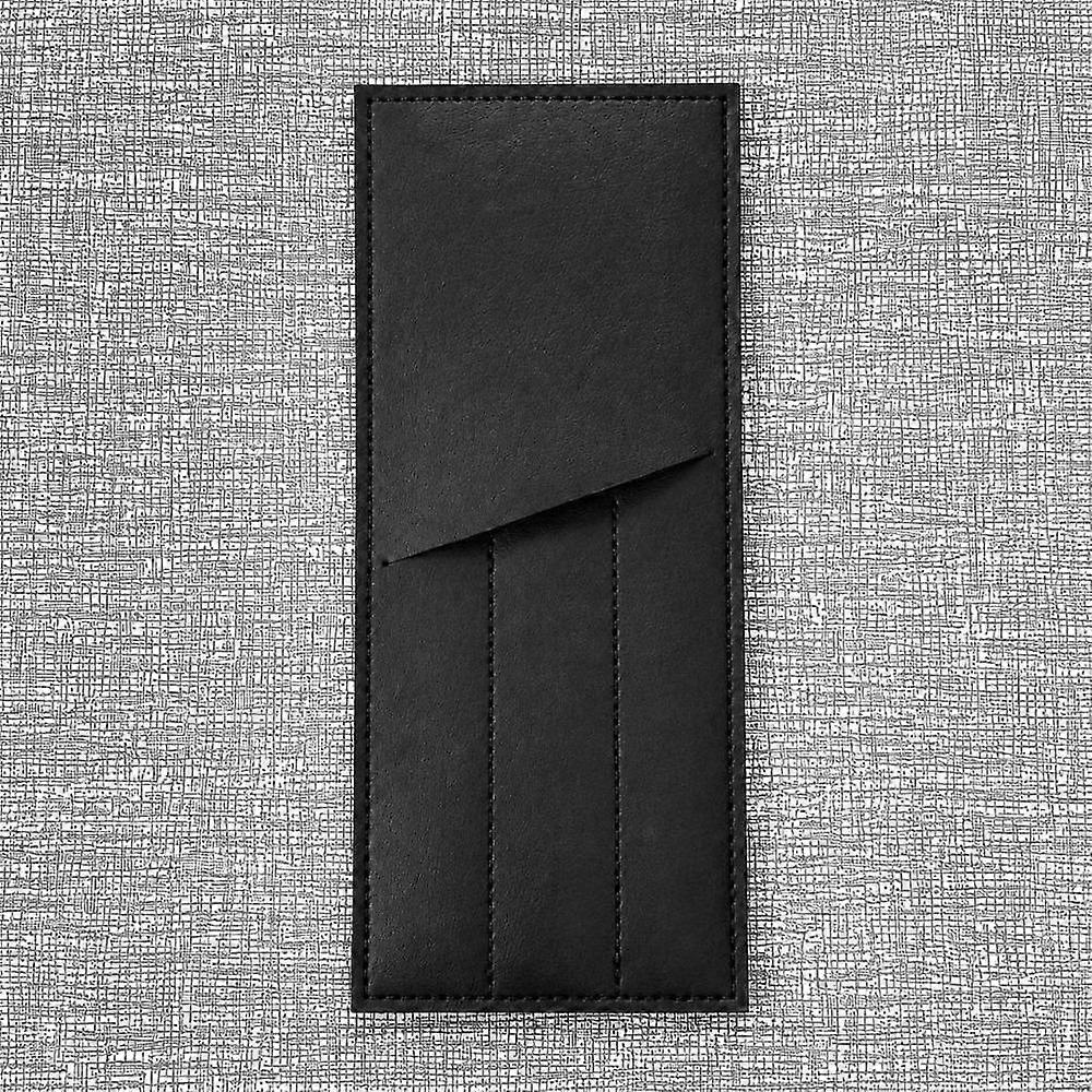 1 Pocket Western Restaurant Fork Cutlery Bag PU Leather Rectangular Cutlery Storage Pouch Solid Color Multi-functional
