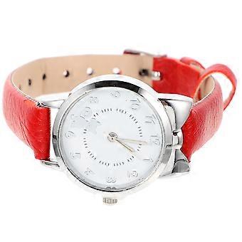 Small Cat Pattern Women Watch for Leisure with Decorative Red Design