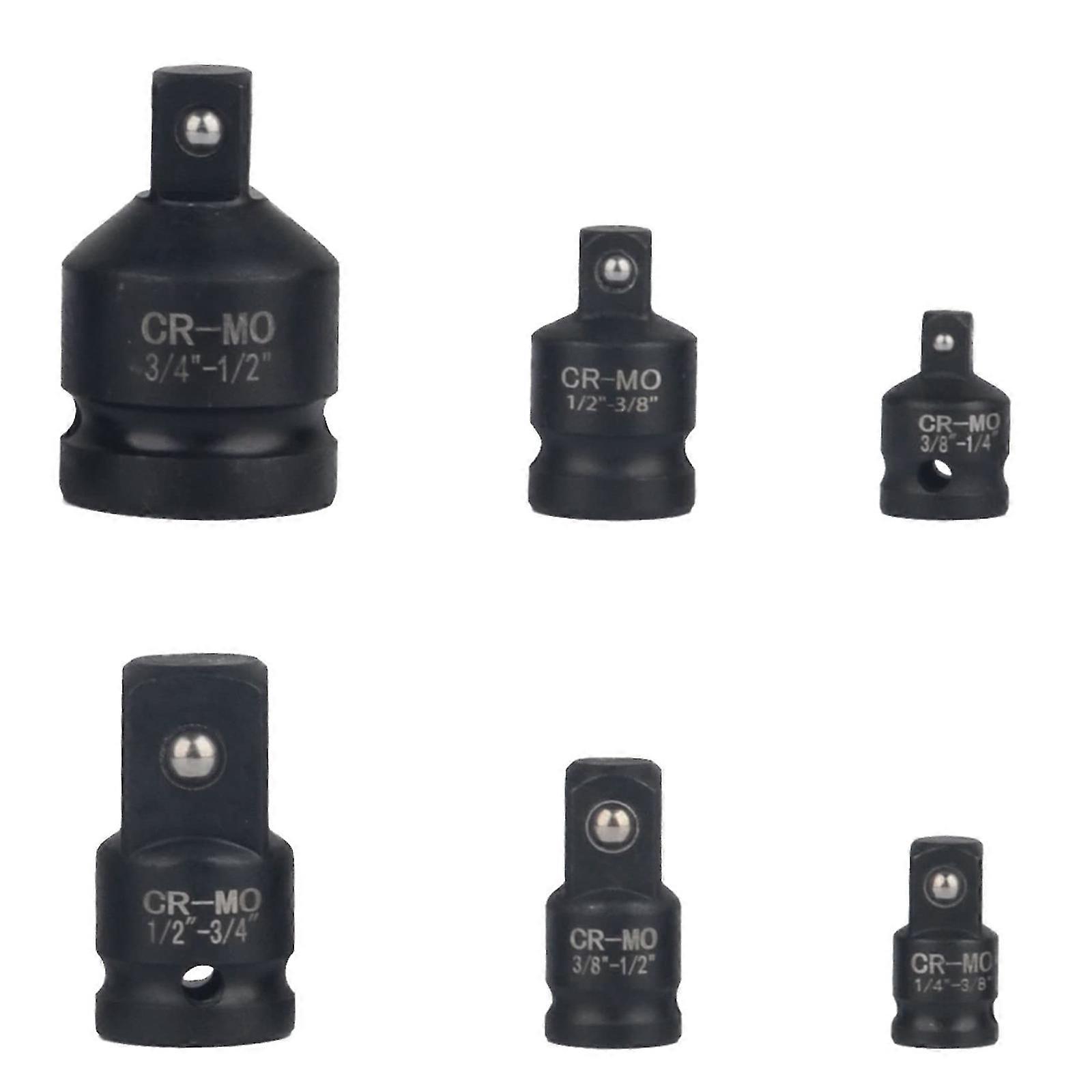 6pcs Impact Socket Adapter Set with Carrying Case for Driver Wrench Conversion Socket Reducer and Enhances Durability