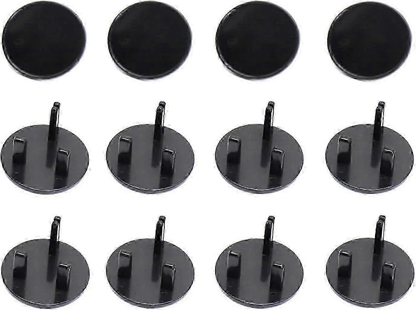 12 Pcs Black Power Socket Protector Caps, UK Safety Plug Socket Covers