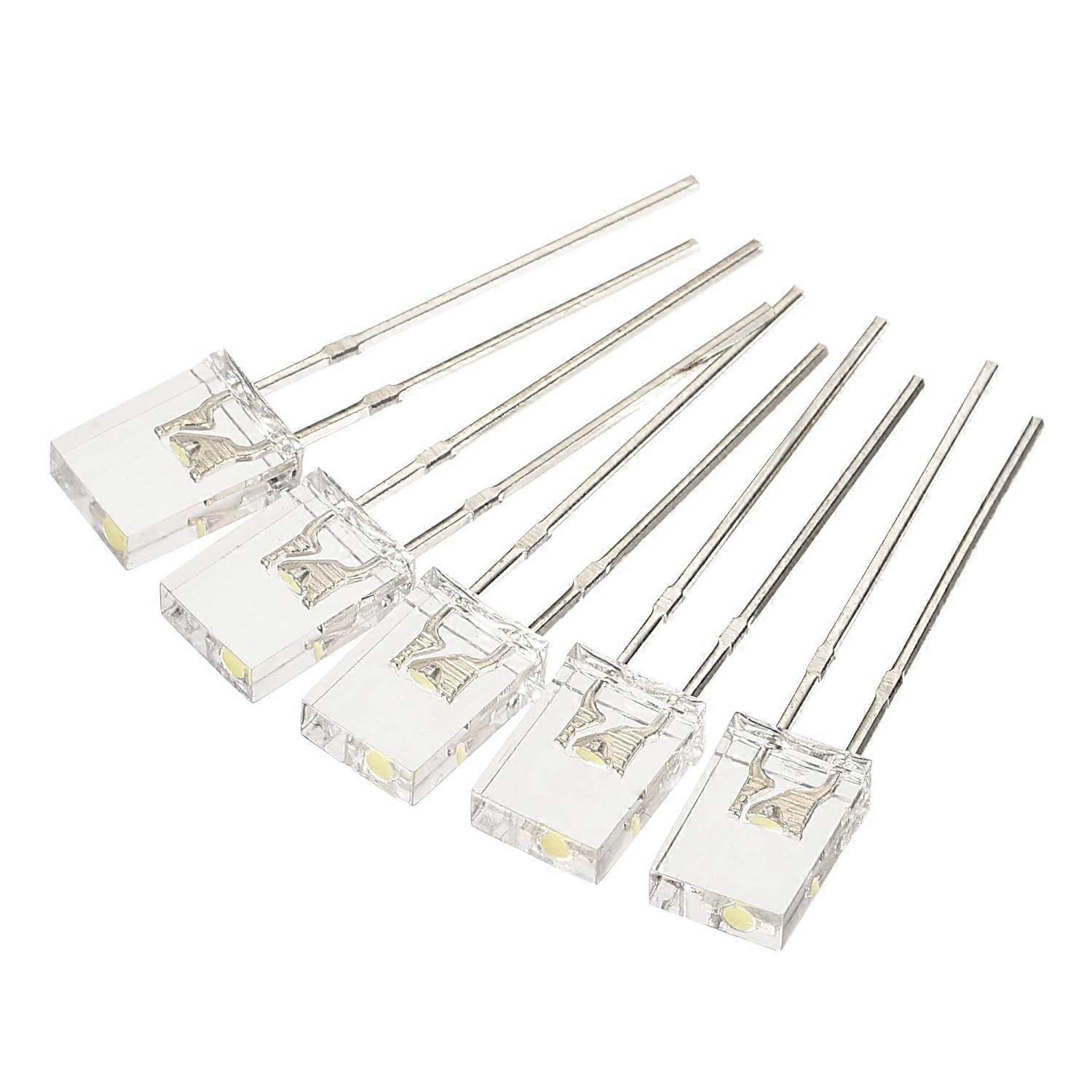 LED bulb 2 x 5 x 7 mm, 150 bright white rectangular LEDs for electronic component indicators
