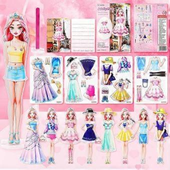 Magnetic dress up paper dolls pretend play puzzle toy set for girls ages 4 to 7 develop creativity