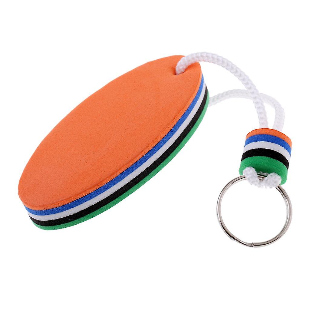 Surfboard Shaped Sailing Boating Keyring Floating Key Ring Green & Orange