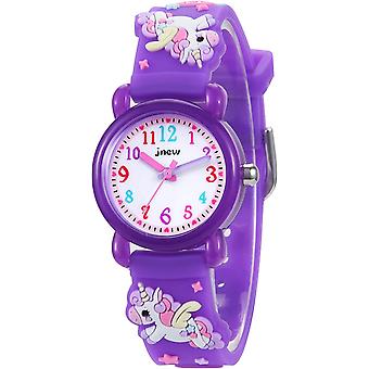 Veeki Girls Watch,Kids Watch Girls 3D Cute Cartoon Waterproof Silicone Toddler Children Wrist Watch for 3-10 Year Girls Little Girl Child(Deep purple)