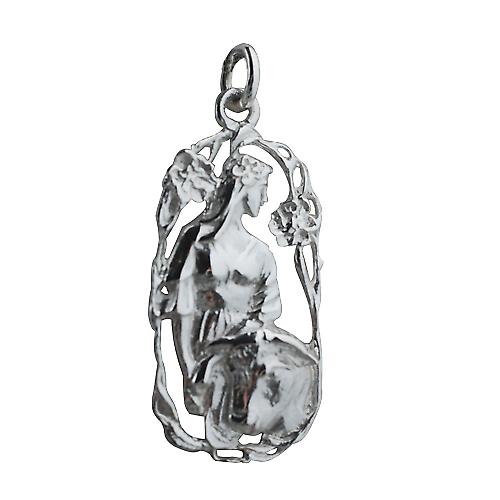 Silver 33x17mm Taurus Zodiac Pendant