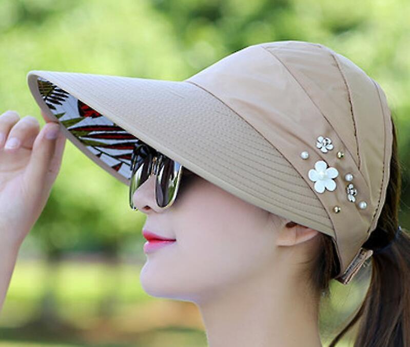 (khaki)uv beskyttelse visor lue