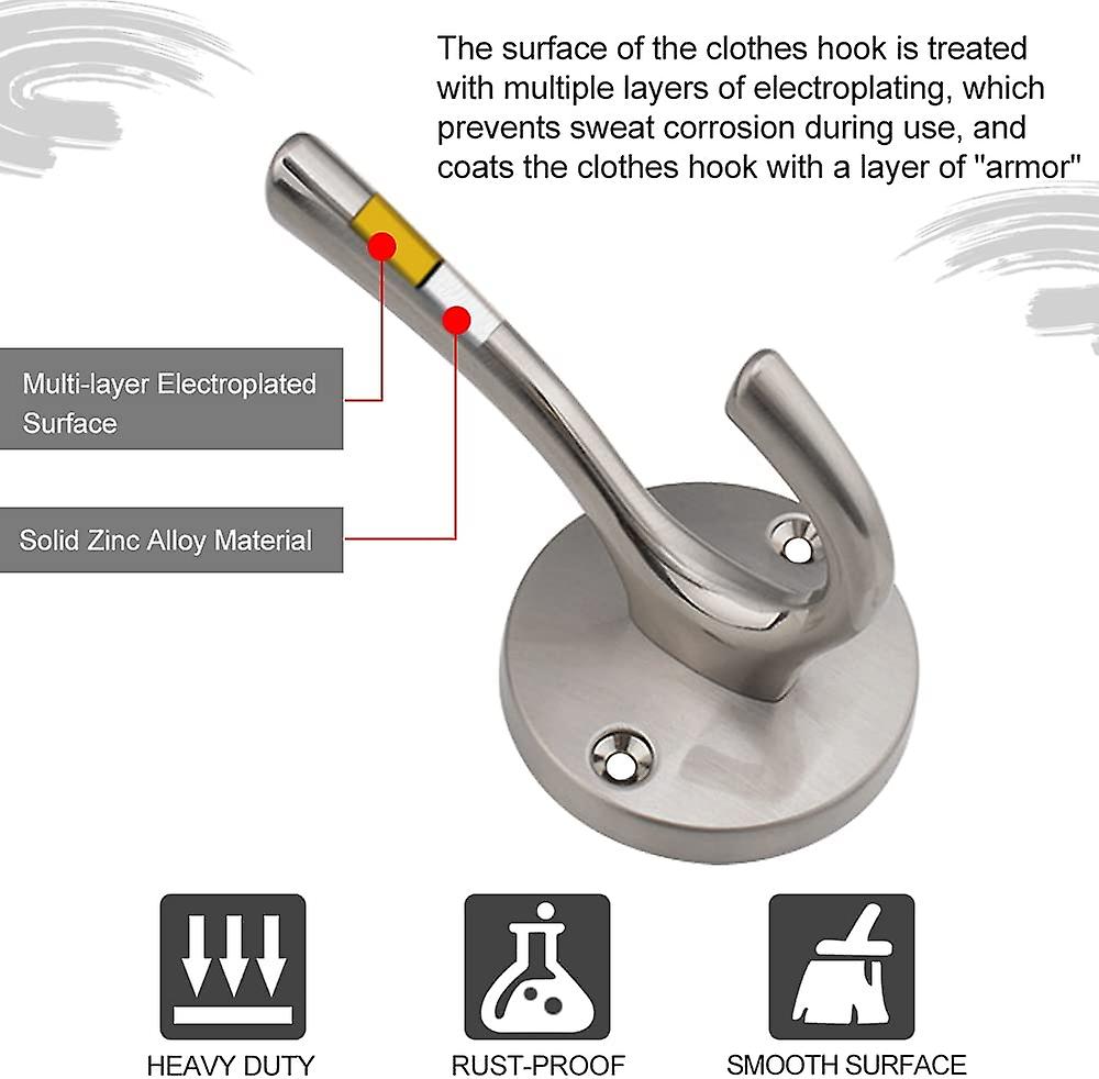 Bathroom Hook Set Of 8 Brushed Nickel Hooks Bathroom Wall Hooks