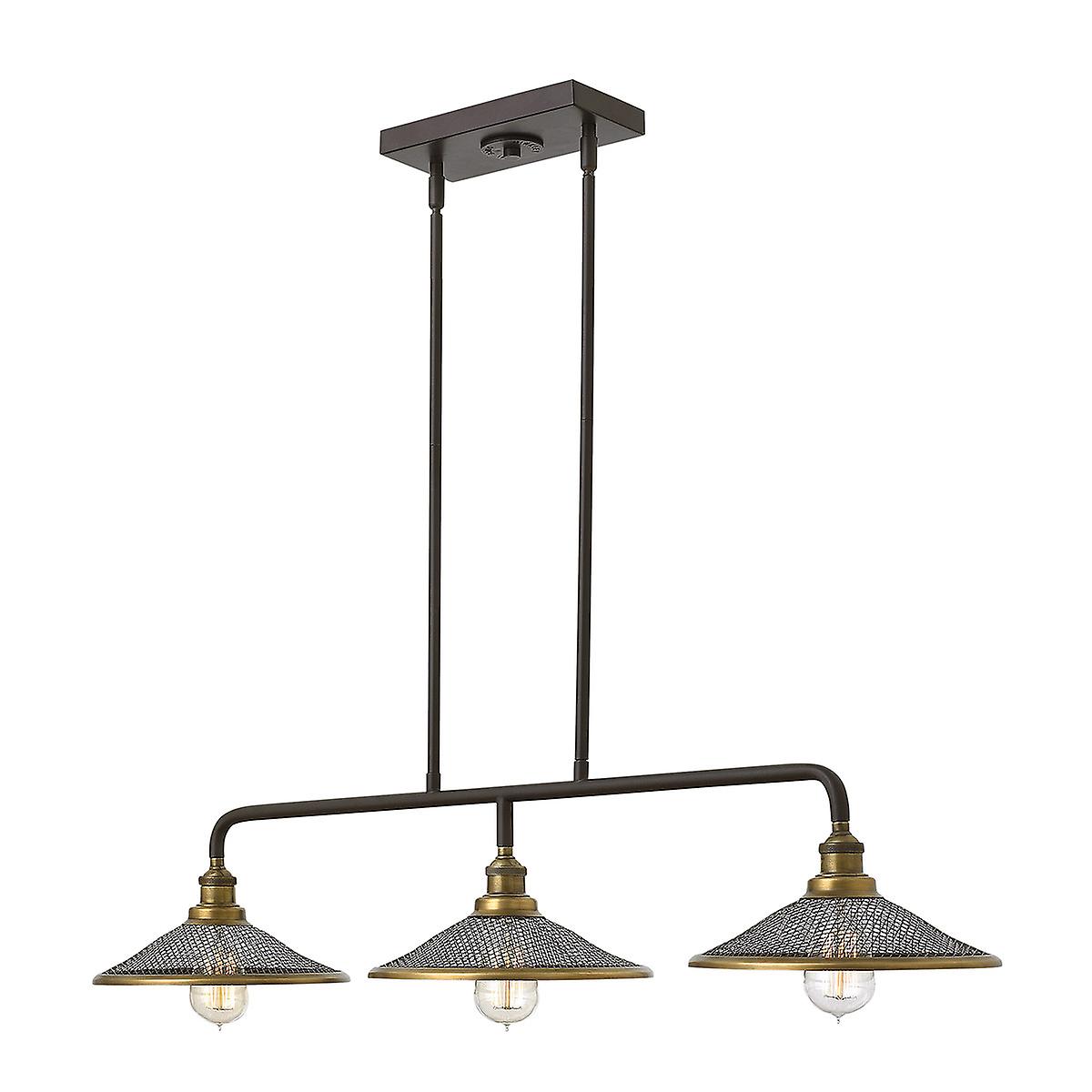 Elstead Rigby - 3 Light Ceiling Island Chandelier Pendant Bar Light Bronze, E27