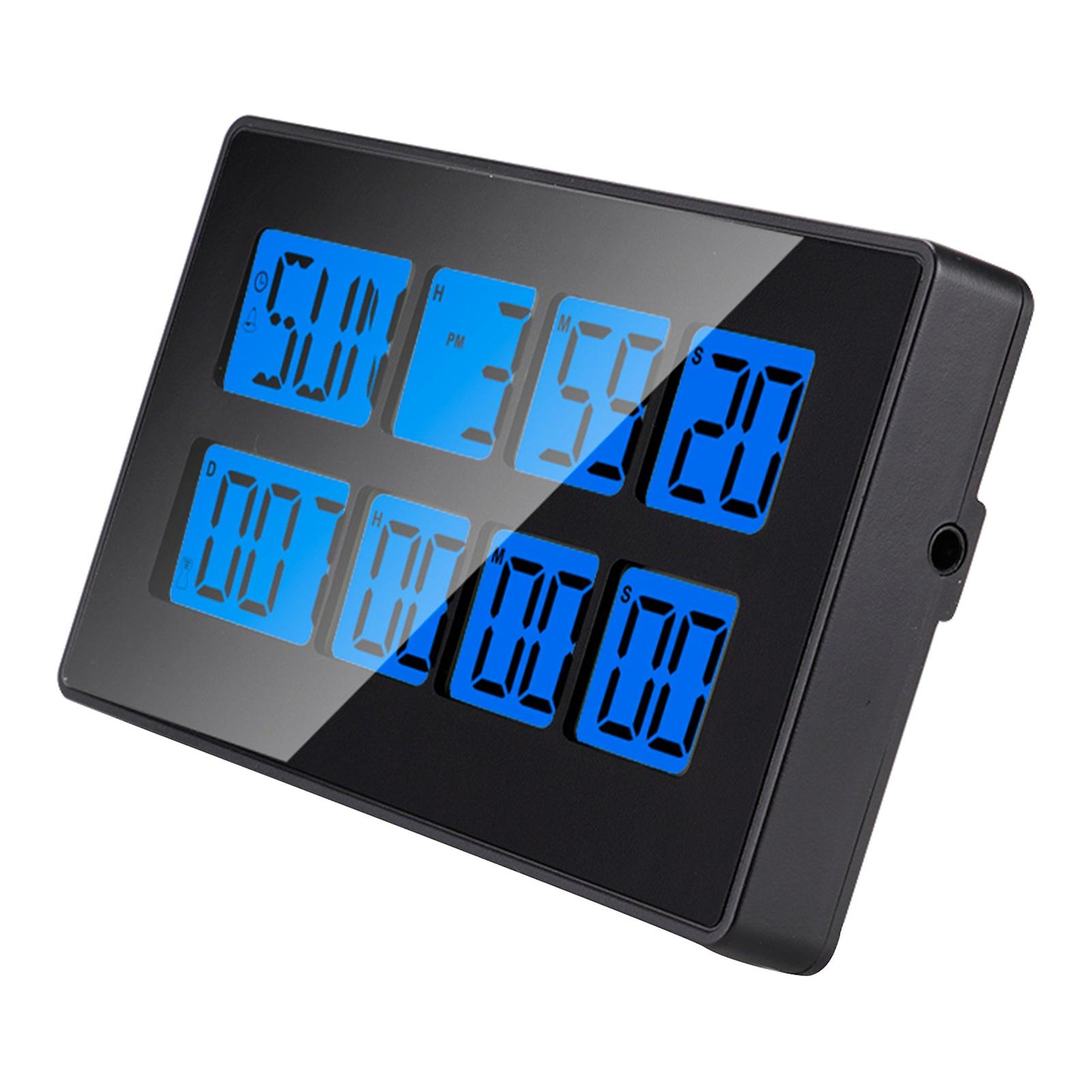 Dual Channel Timer Digital Kitchen Timer 2 Channels Count Up&amp;down Incubation Timepiece Alarm Clock With Snooze Magnetic Back