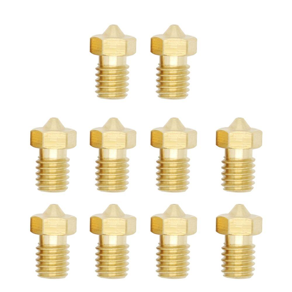 10 Pieces Brass Extruder Nozzle For 1.75mm 3d Printer M6 Thread