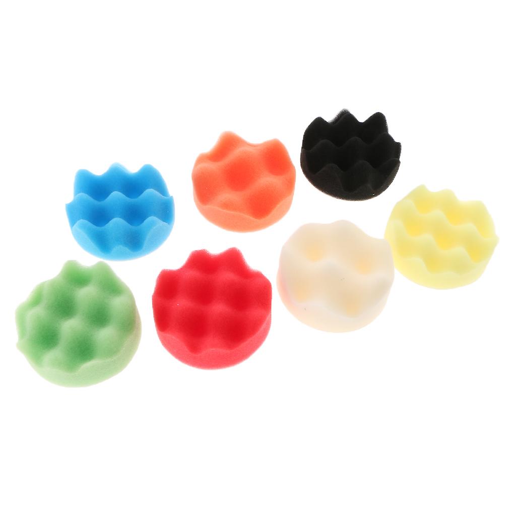 7Pcs Buffing Polishing Sponge Pads Kit For Car Polisher Buffer 75x30mm