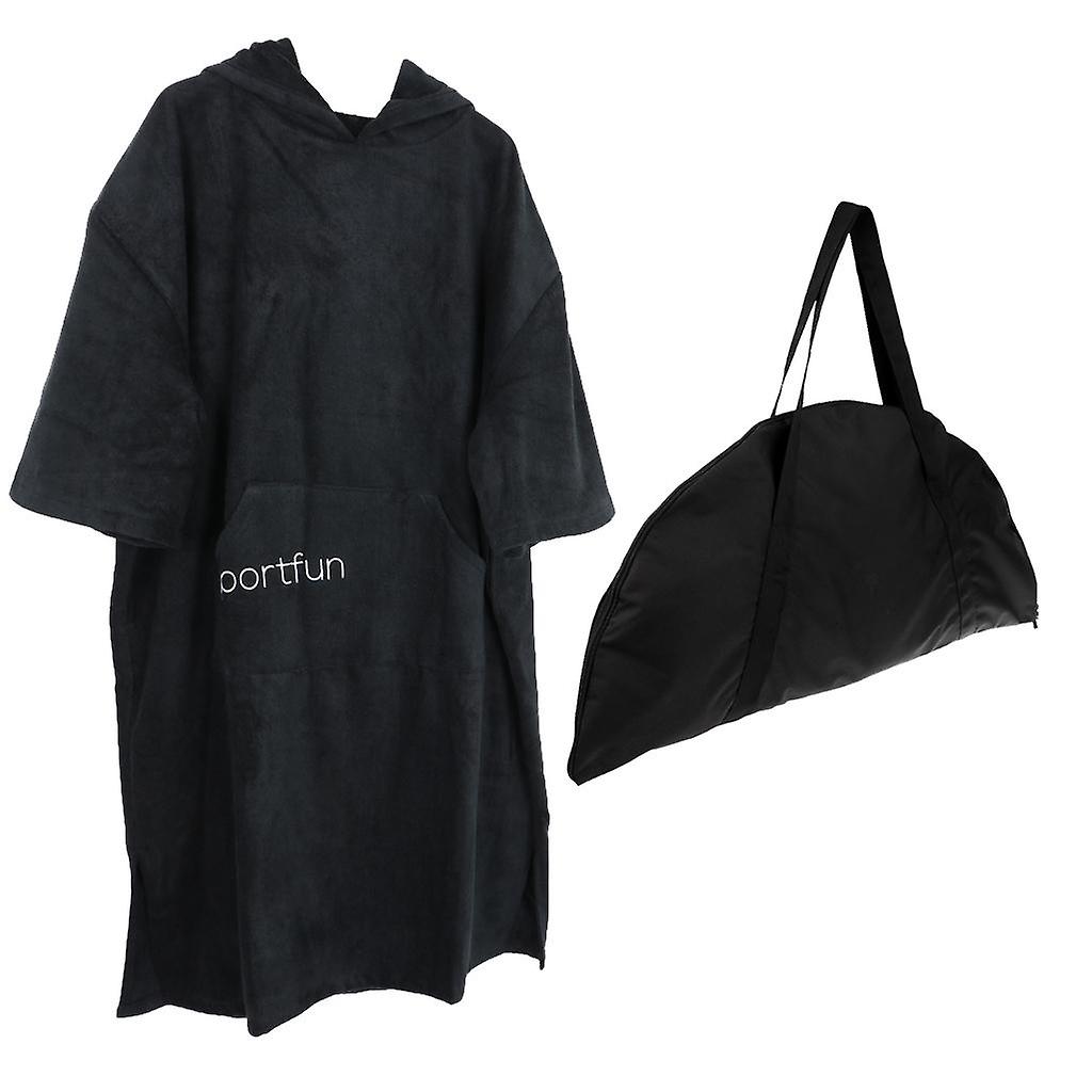 Surf Changing Robe Beach Poncho + Waterproof Wetsuit Carry Bag Changing Mat