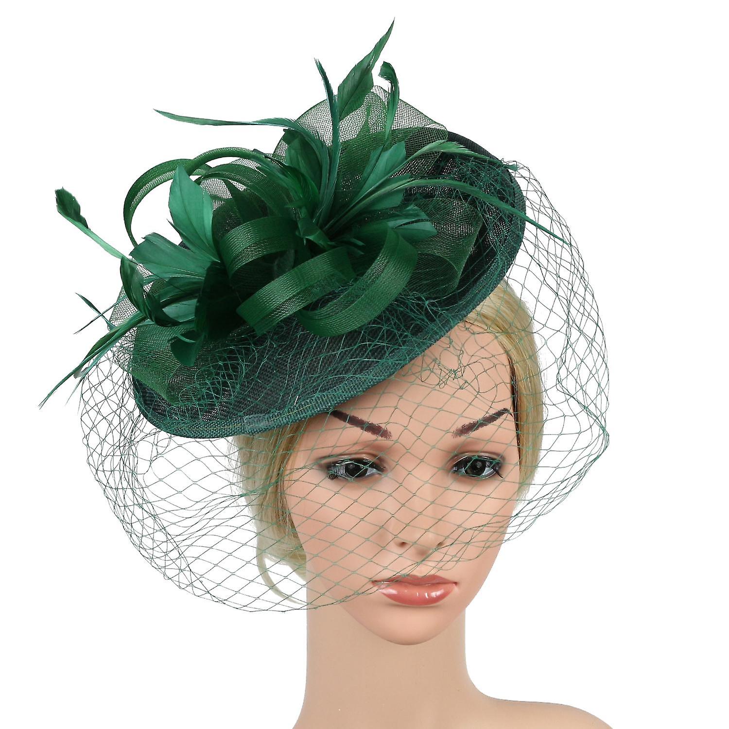 Women Feather Fascinator Hat Flower Headband with Clip,Ladies’ Cocktail Tea Party Kentucky Derby Joc