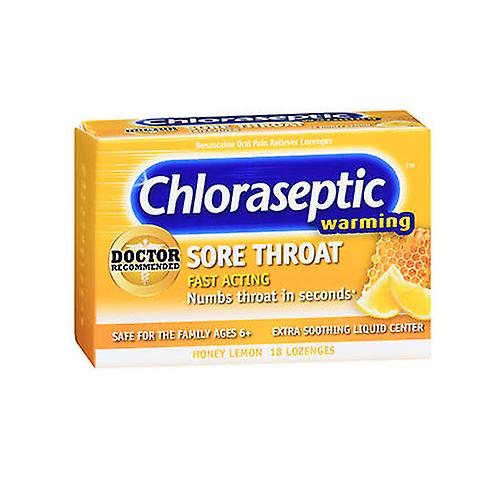 Med Tech Products Chloraseptic Warming Sore Throat Lozenges, Honey Lemon 18 each (Pack of 1)