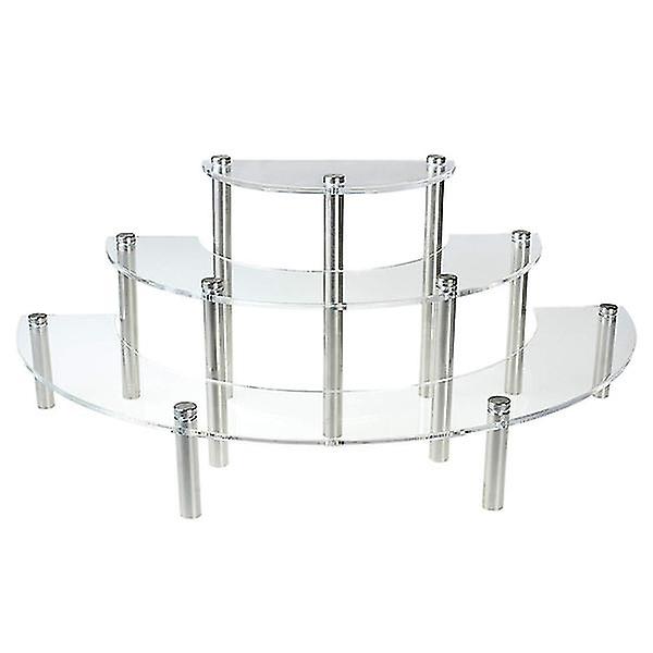 1pc Three-tier Cake Rack Acrylic Cake Display Stand Gold Stamping Cake Rack-D
