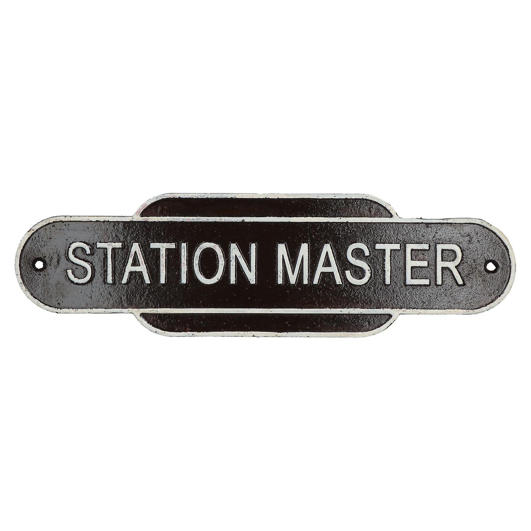 Station Master Sign Plaque Train Railway Wall Station Gate Fence Post Garage