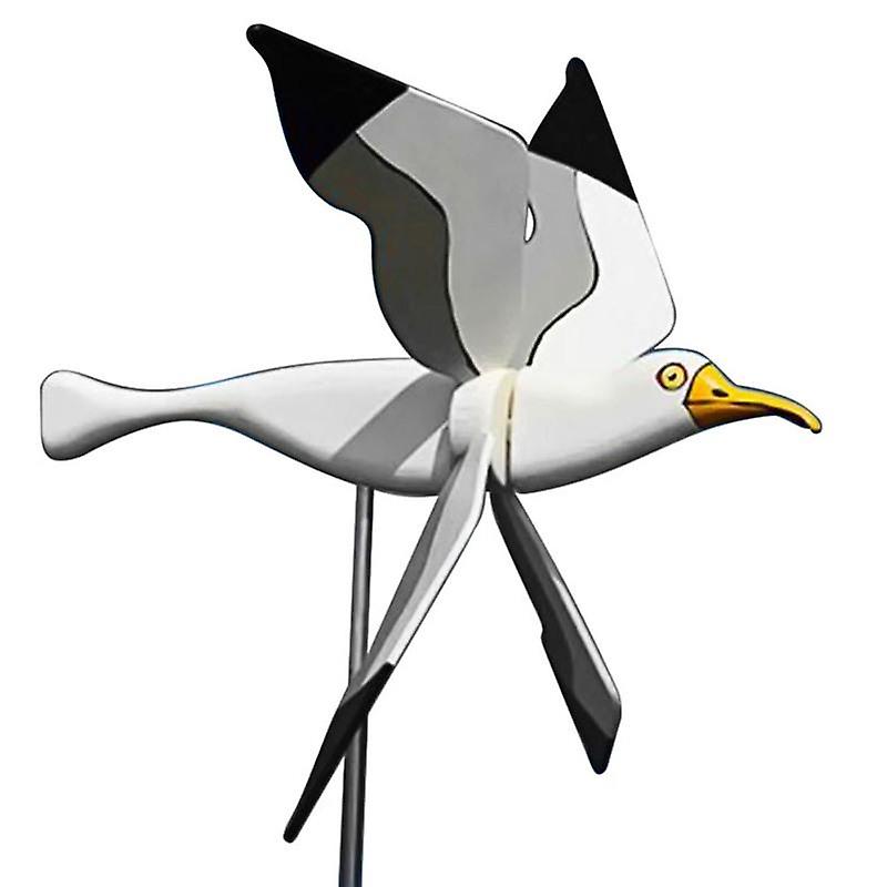 Metal Decorative Anti-rust Seagull Shape Bird Gyro Windmill Wind Grinder for Garden