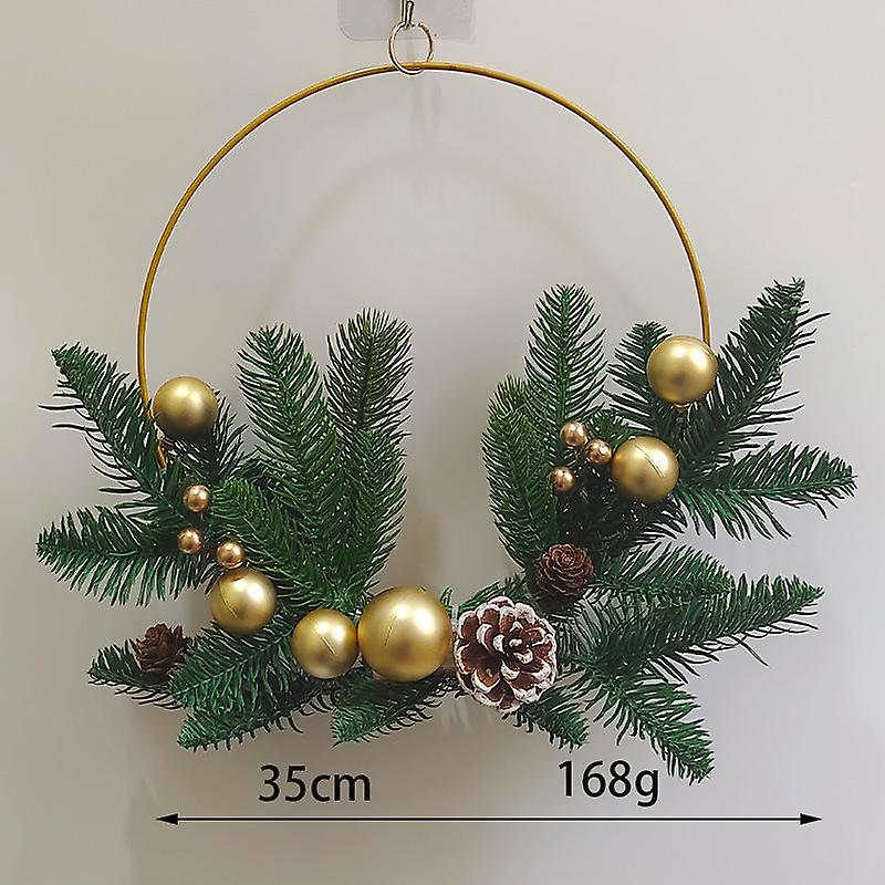 Christmas Wreaths, Window Decorations, Colored Balls, Pine Cones, Decorations, Door Hanging Rattan, Venue