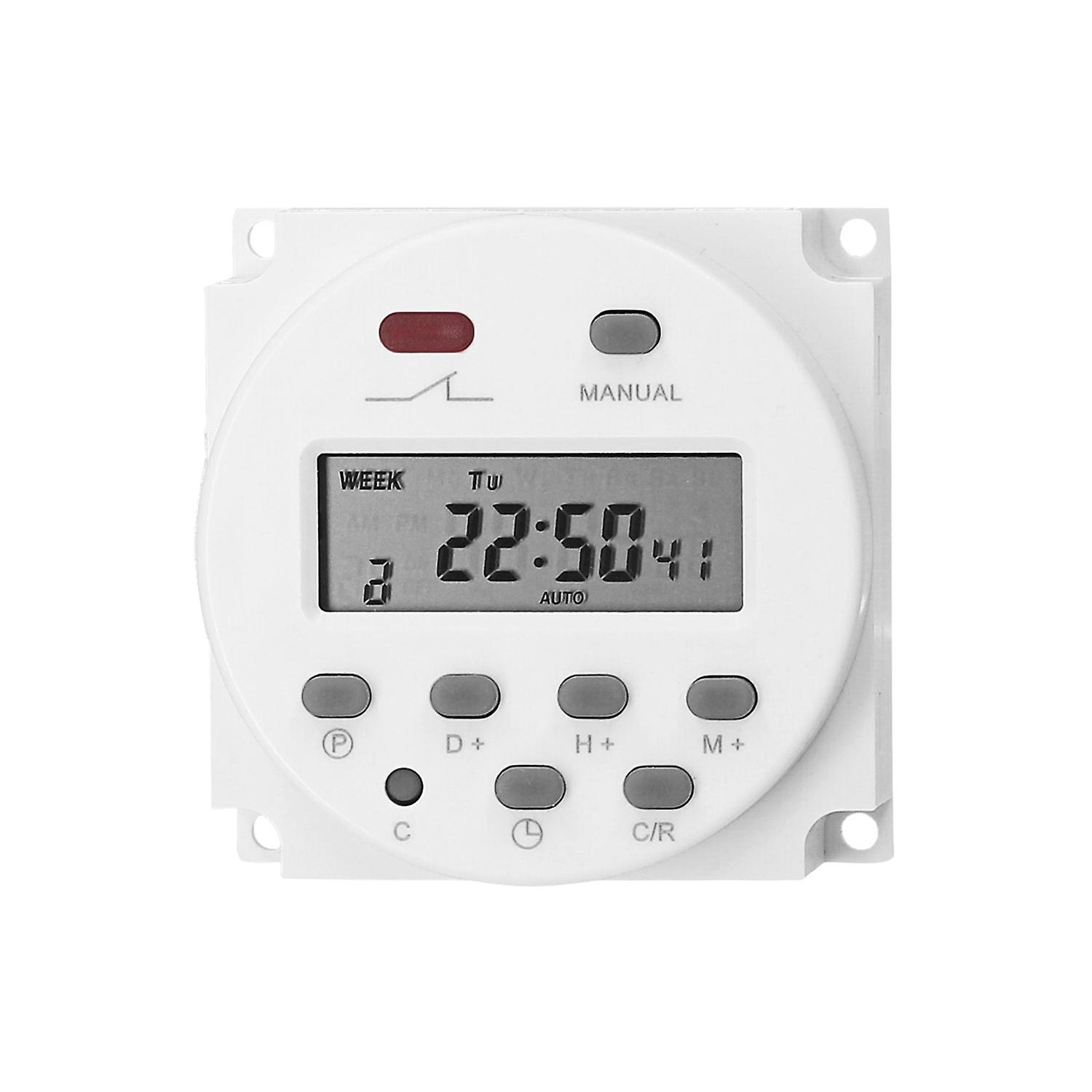 Weekly Programmable Digital Timer Switch Panel Mounted Electrical Timer 16 Independent ON/ OFF Progr