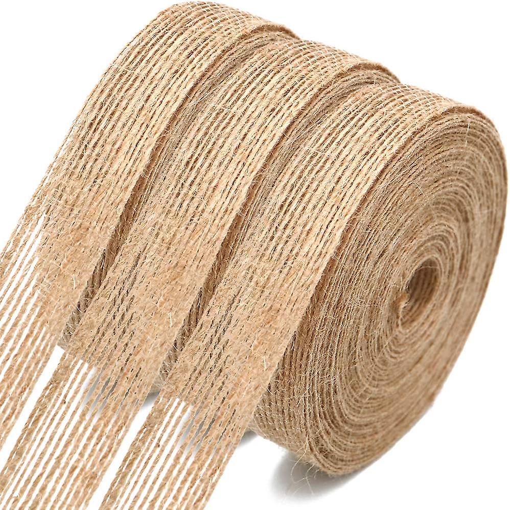 3 Rolls Burlap Hessian Ribbon, 10m Jute Ribbon for Crafting and Gifts