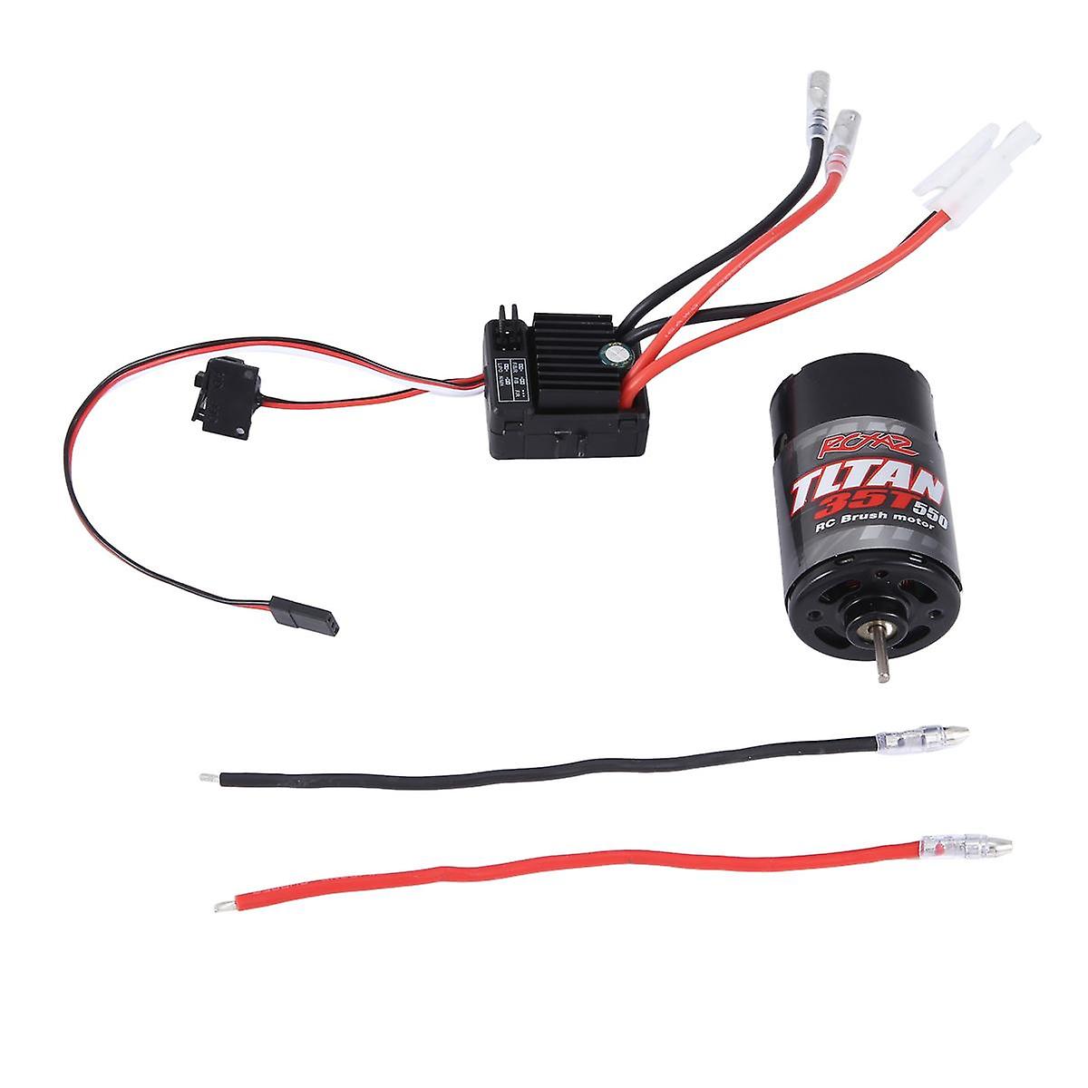 35T 550 Brushed Motor Waterproof with 1060 Brushed Electric 60A ESC for 1/10 RC Crawler SCX10 II I