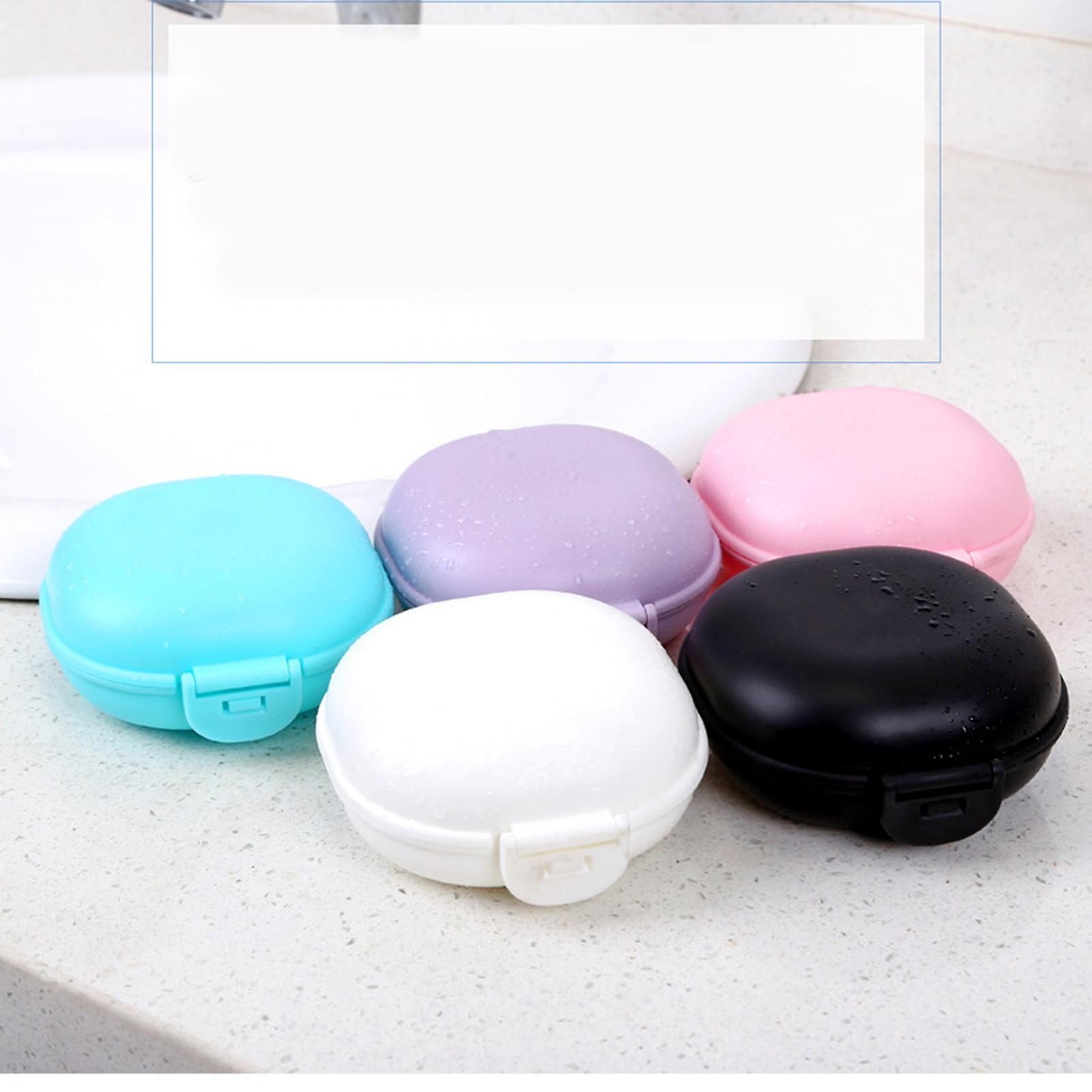 Soap Container Waterproof Portable Soap Rest PP Buckle Lid Soap Case for Travel Home Hotel Dormitory Black 