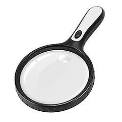 3x 6x Large Handheld Magnifier with 4 LED Lights Plastic Magnifier for Elderly Reading