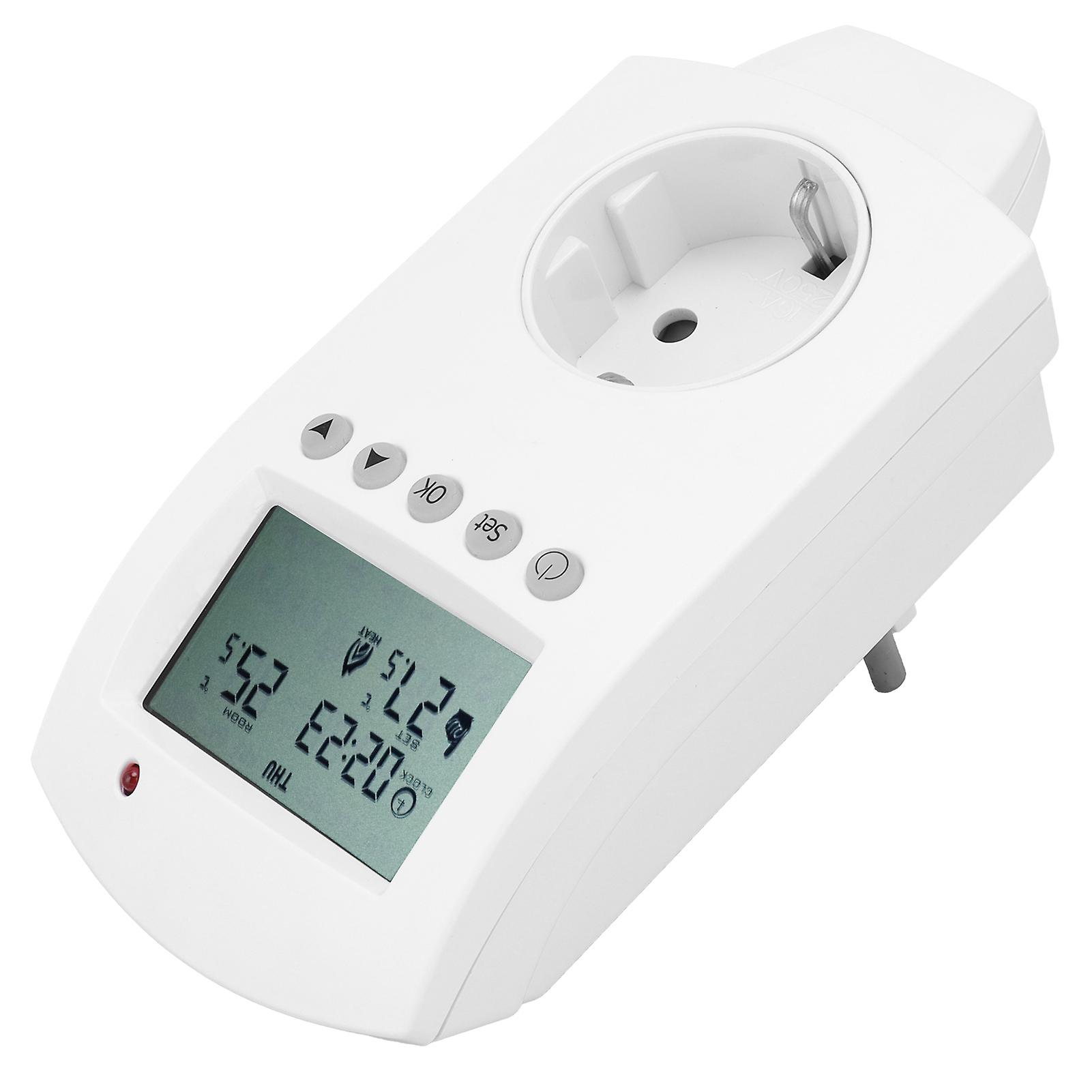 Plug?in Thermostat LCD Programmable Heating Temperature Controller 16A EU AC230V