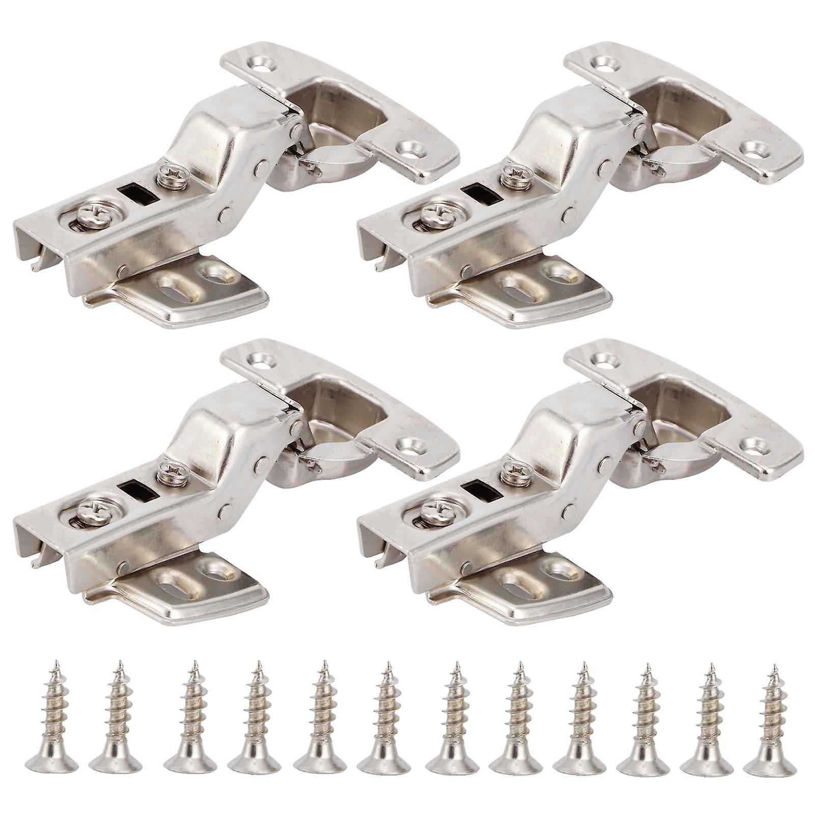 4Sets Hinges for Cabinet Kitchen W/Damping Buffer Door Bisagra Cold Rolled Steel Hardware