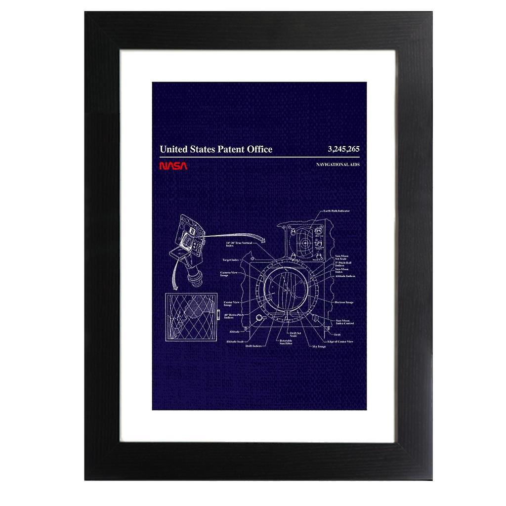 NASA Navigational Aids Blueprint Framed Print